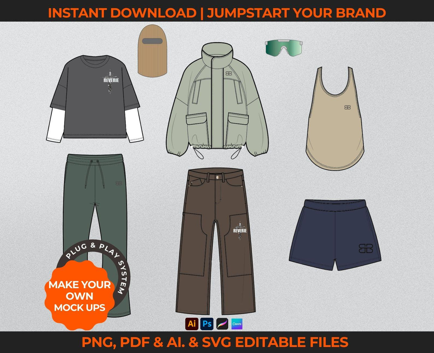 700+ Streetwear Vectors + BONUS Tech Pack Template + Launch Guide