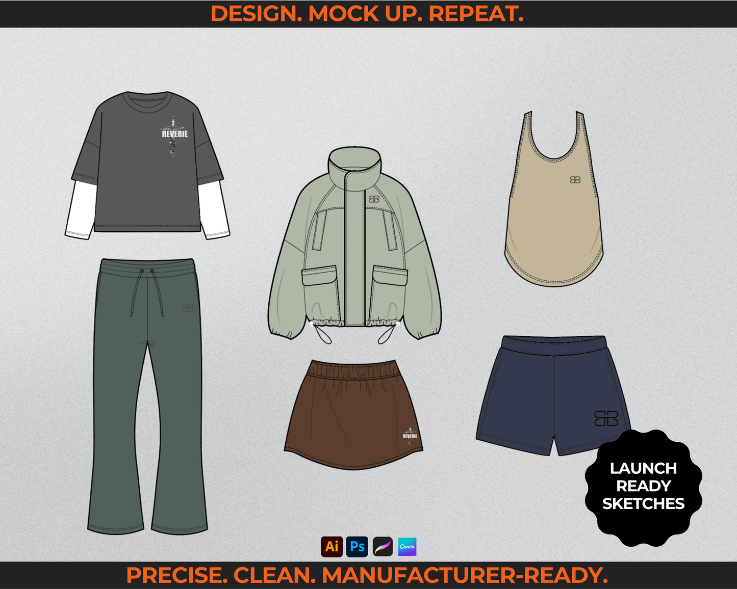 1400+ Streetwear Vectors + BONUS Tech Pack Template + Launch Guide