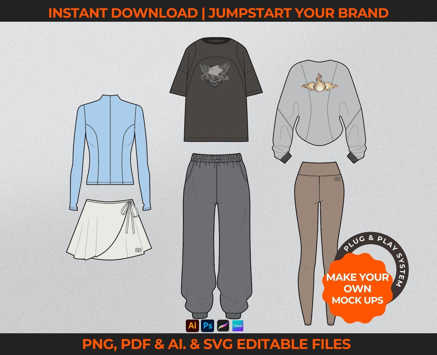 700+ Streetwear Vectors + BONUS Tech Pack Template + Launch Guide