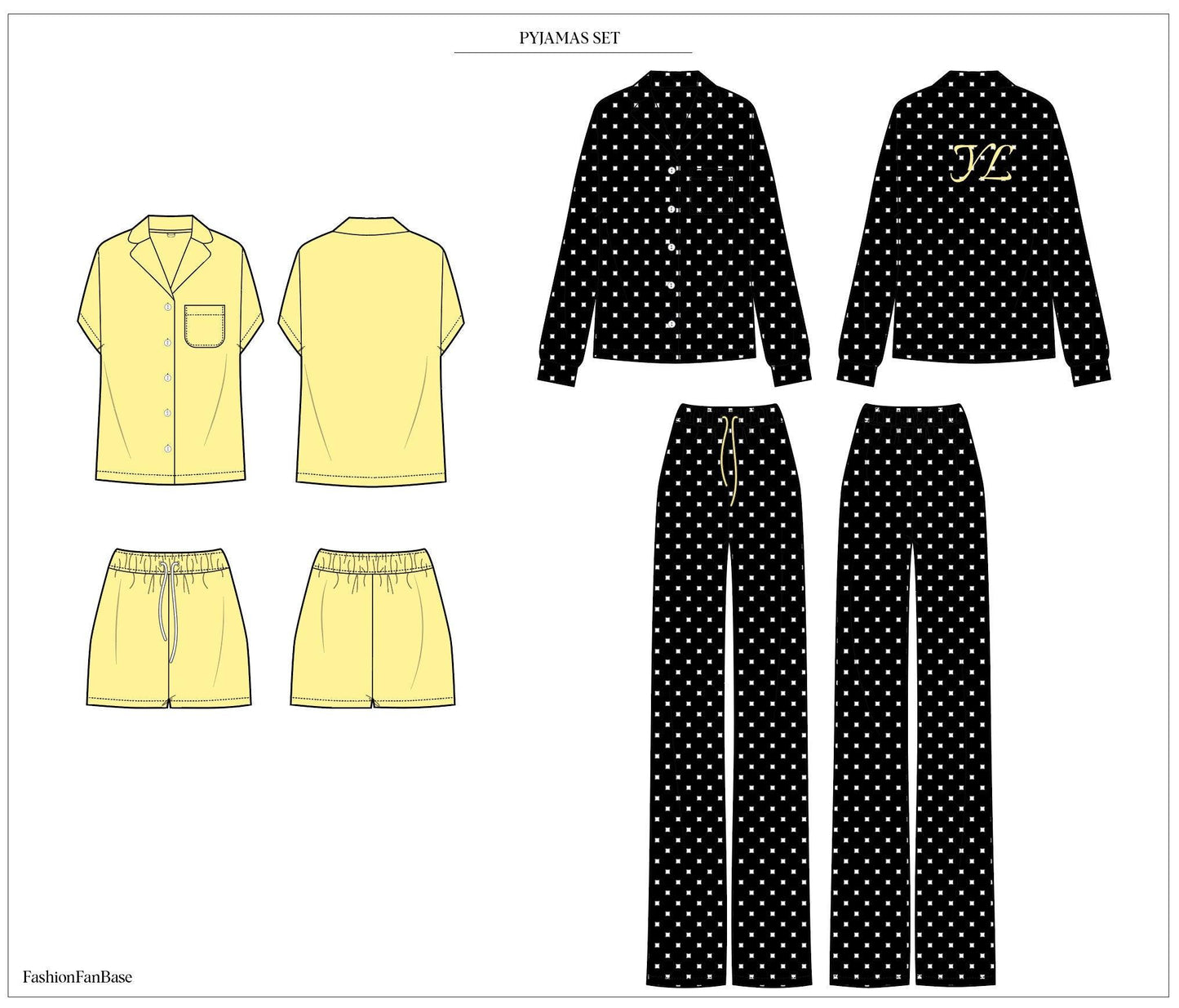 PAJAMA TECH SKETCH BUNDLE | LOUNGEWEAR FASHION VECTORS & MOCKUPS
