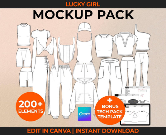 THAT GIRL STREETWEAR TECH SKETCH CANVA + TECH PACK BUNDLE