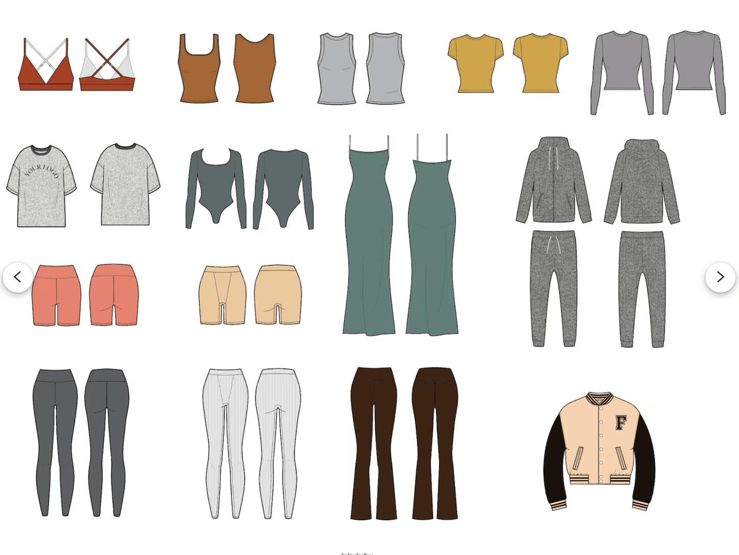 WOMEN'S STREETWEAR MOCK UPS TECH SKETCH BUNDLE + BONUS TECH PACK TEMPLATE