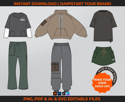 350+ STREETWEAR DESIGN ELEMENTS & MODIFIERS | DIGITAL FASHION ADDITIONS