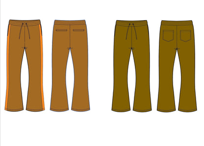 FLARED JOGGERS FASHION FLAT SKETCH