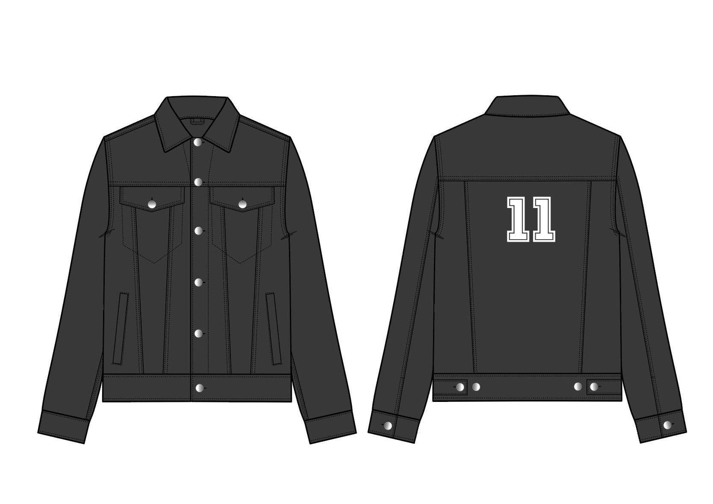 UNISEX DENIM JACKET TECH SKETCH