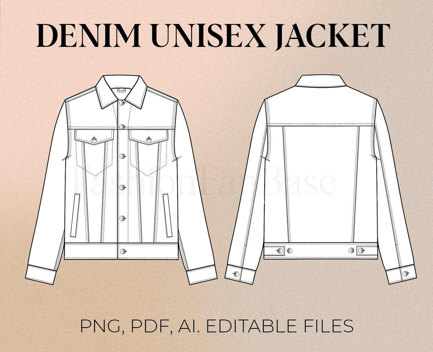 UNISEX DENIM JACKET TECH SKETCH