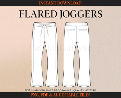 FLARED JOGGERS FASHION FLAT SKETCH