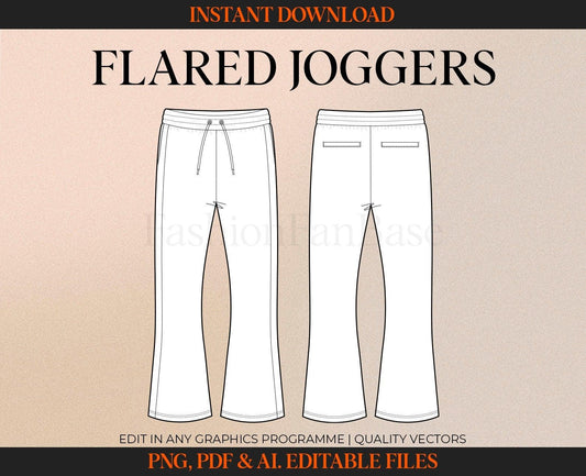 FLARED JOGGERS FASHION FLAT SKETCH