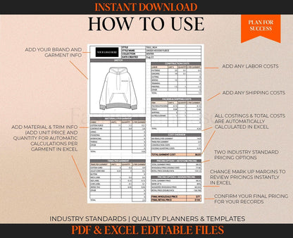 APPAREL & GARMENT COST SHEET TEMPLATE