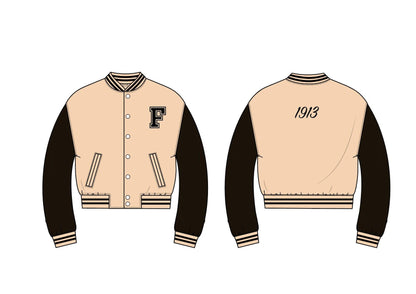 CROPPED VARSITY JACKET TECH SKETCH