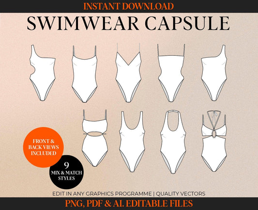 SWIMWEAR TECH SKETCH BUNDLE