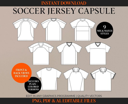 SOCCER JERSEY TECH SKETCH BUNDLE