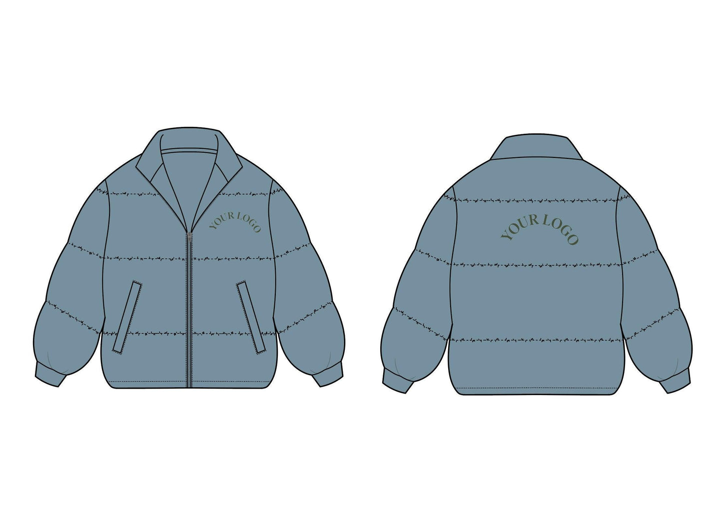 PUFFER JACKET TECH PACK TEMPLATE