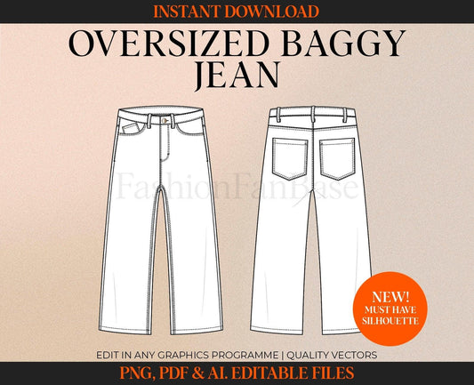 BAGGY JEANS UNISEX JEANS TECH SKETCH