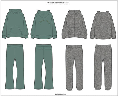 OVERSIZED TRACKSUIT, FLARED JOGGER TECH SKETCHES