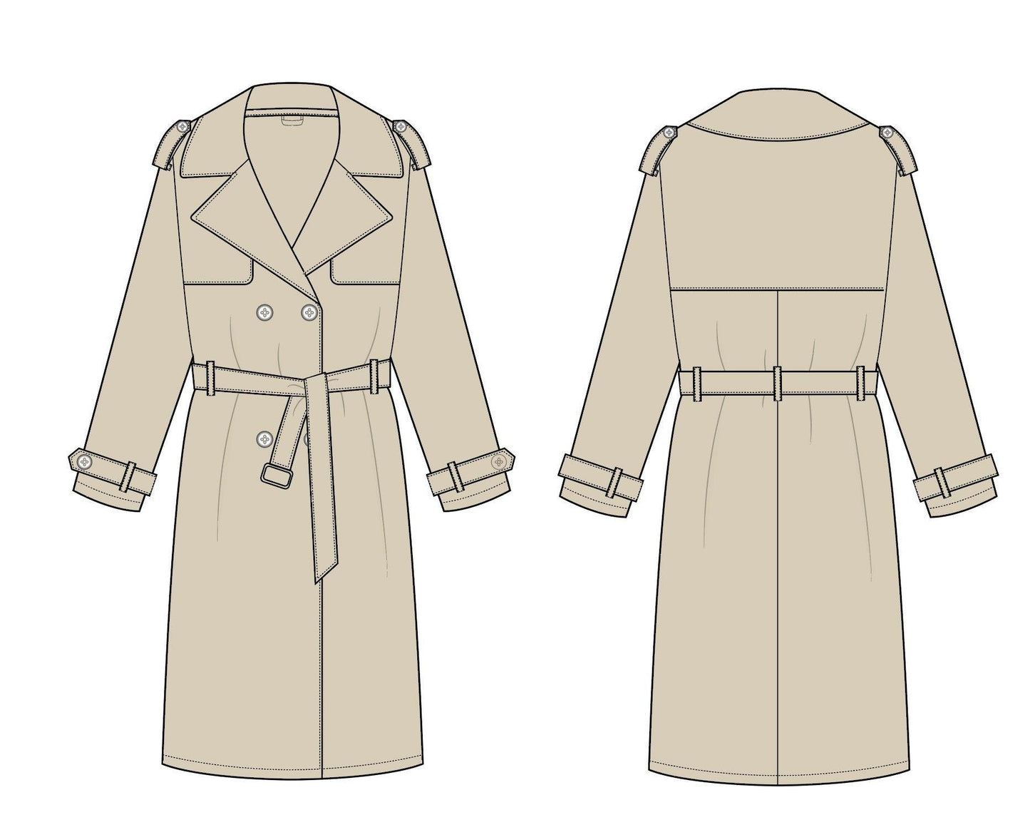 TRENCH COAT TECH SKETCH