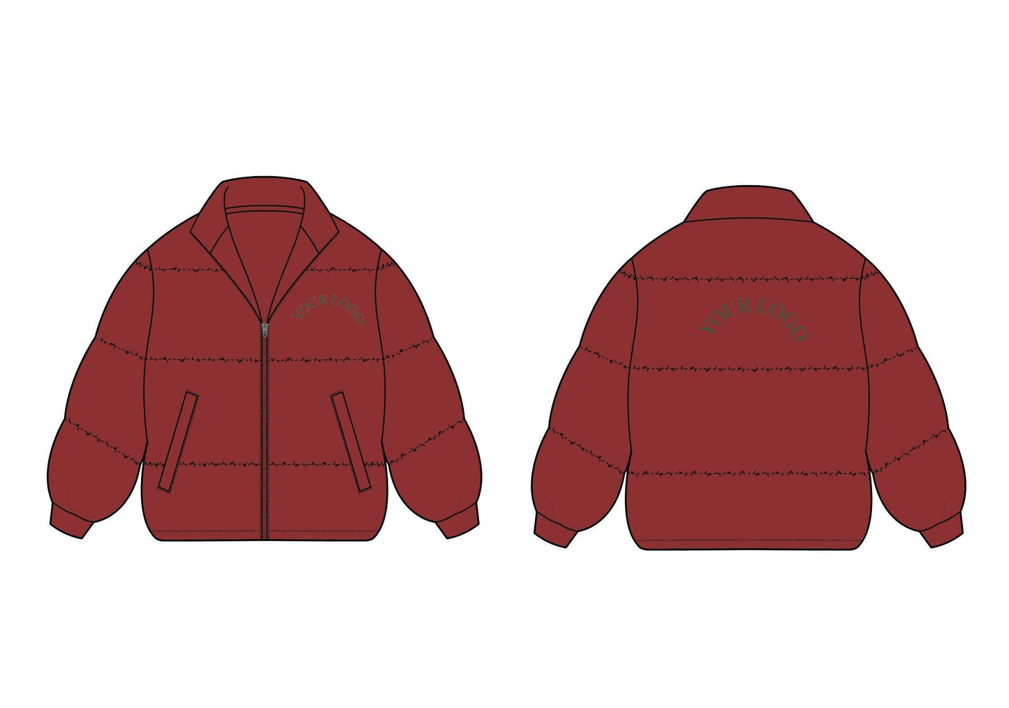 PUFFER JACKET TECH PACK TEMPLATE