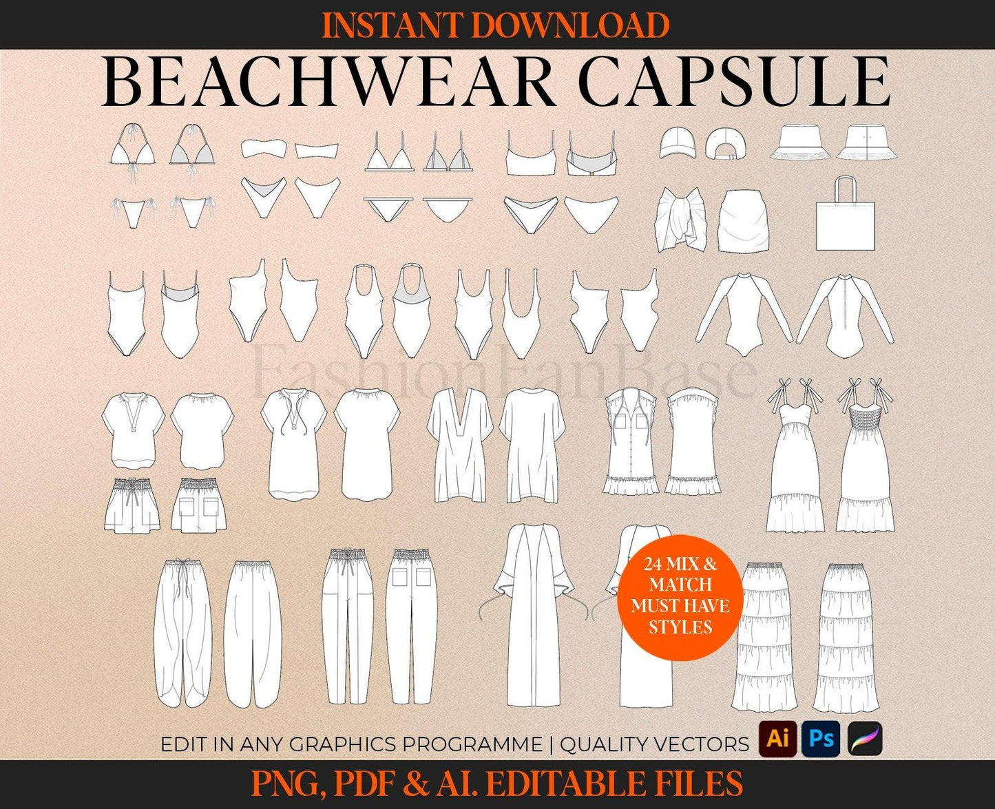 BEACHWEAR & RESORT TECH SKETCH BUNDLE