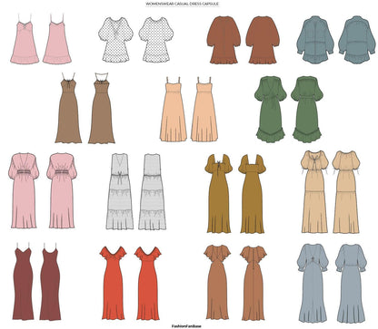 WOMEN'S CASUAL DRESS TECH SKETCH BUNDLE