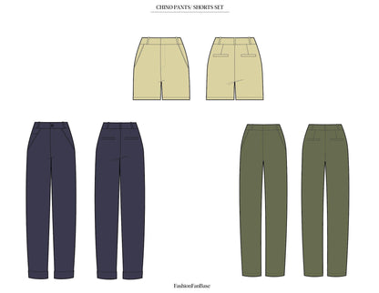 CHINO PANTS & CHINO SHORT TECH SKETCHES