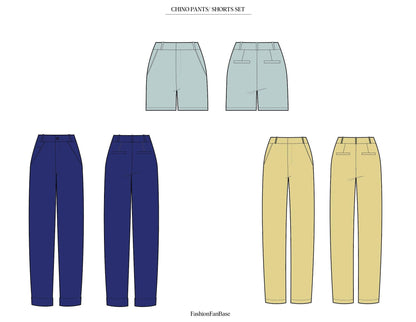 CHINO PANTS & CHINO SHORT TECH SKETCHES