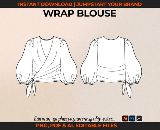 WRAP BLOUSE TECH SKETCH