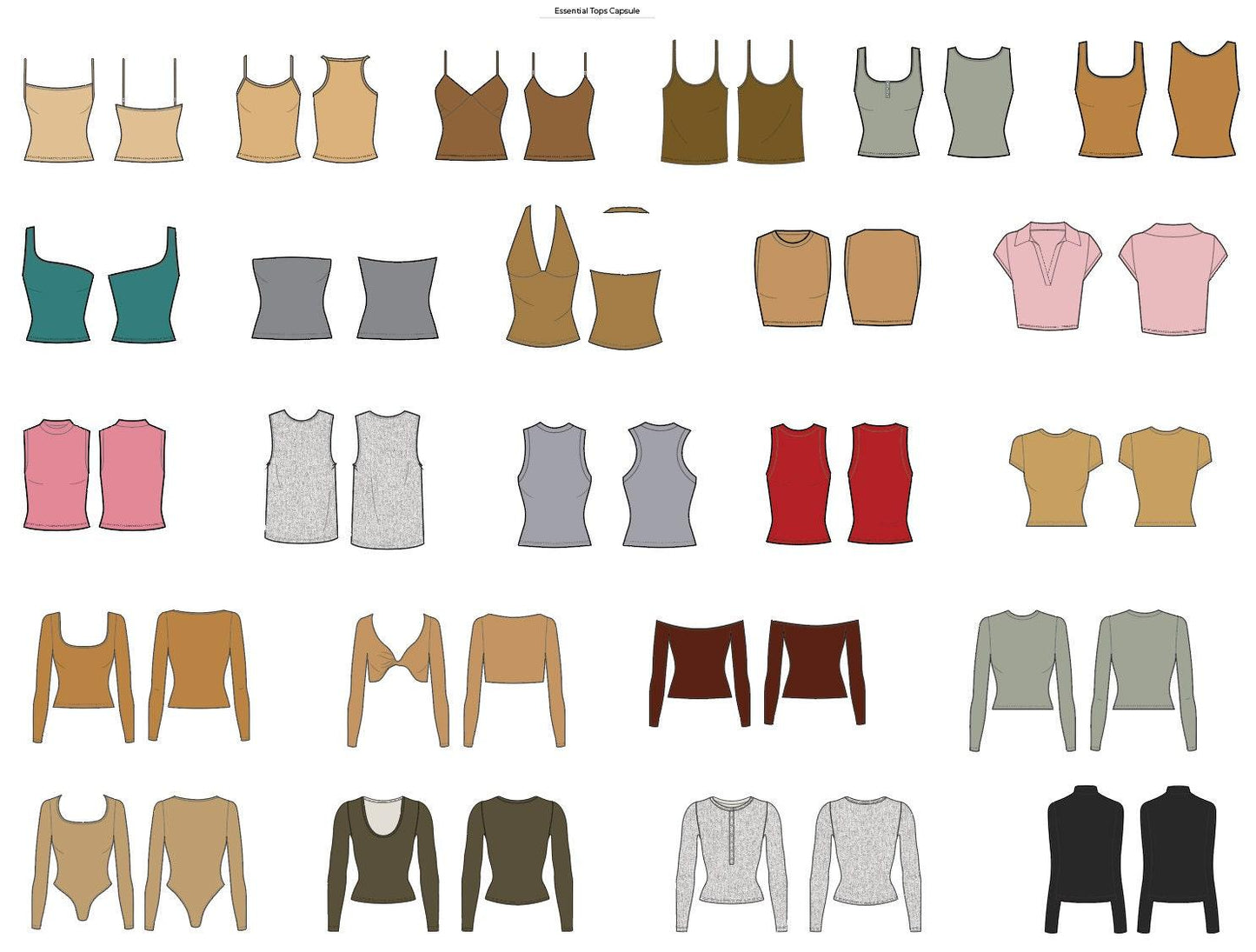 WOMEN'S TOP TECH SKETCHES SHAPEWEAR BUNDLE