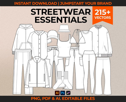 STREETWEAR MOCK UP TECH SKETCH BUNDLE