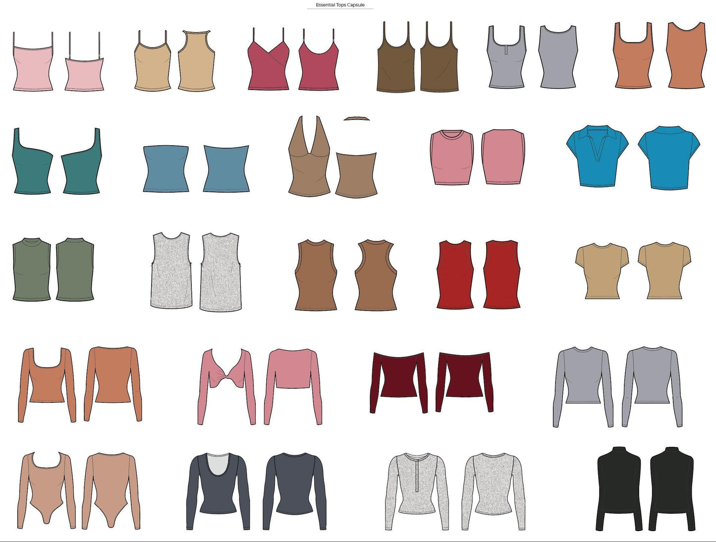 WOMEN'S TOP TECH SKETCHES SHAPEWEAR BUNDLE