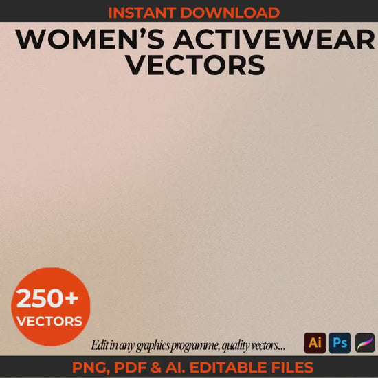 Activewear Fashion Flats Activewear Mock Up  Fashion Template Tech Pack Flat Clothing Brand Mock ups Clothing Design Tech Drawing Ai. PDF PNG Activewear Tech Pack Techpack STREETWEAR VECTORS CLOTHING VECTORS 