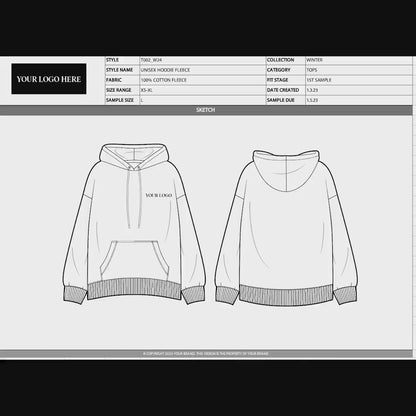 TECH PACK TEMPLATE EXCEL + BONUS HOODIE EXAMPLE